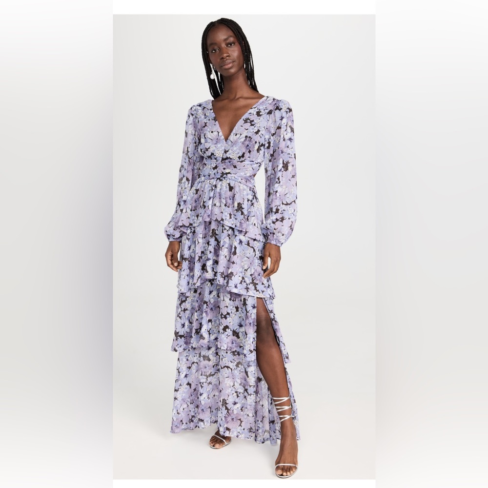 ASTR the label Anita Dres Black purple floral size small